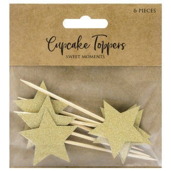 Cupcake Topper - Golden Stars